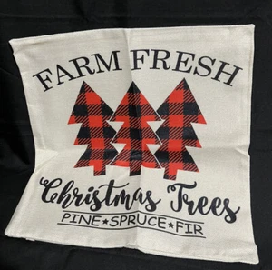 Christmas throw Pillow Case set of 4 plaid - Picture 1 of 4