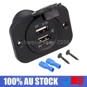 DUAL USB 4.2A CHARGER 12V 24V SOCKET OUTLET FLUSH MOUNT 4X4 CAR MARINE AUS - Picture 1 of 9