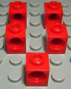 Lego Technic Brick 1x1 Red 5 Pieces - Picture 1 of 1