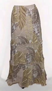 ALFRED DUNNER - Pretty Tiered Tropical Print Lined Skirt - Women's Size 20 - Picture 1 of 4