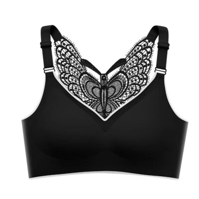 Women's Lace Butterfly Racerback Vest Bras Seamless Wireless Padded Underwear↔ - Image 1 of 4