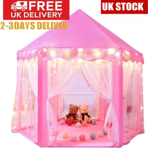 Kids Light Up Play Tent Girl Pink Fairy Princess Childrens House with LED Lights - Picture 1 of 11