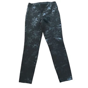 Soft Surroundings black Shiny floral pant leggings style 2AW33 Size S Small - Picture 1 of 8