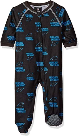 Outerstuff NFL Infant Carolina Panthers Raglan Zip Up Coverall Pajamas Cover