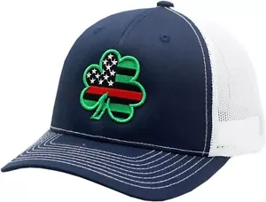 Red Line Shamrock Irish Snapback Mesh Black/White - Picture 1 of 3