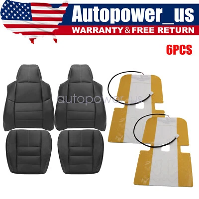 For 2008-2010 Ford F250 Super Duty Front Seat Cover Black & Heater Element Pad - Image 1 of 4