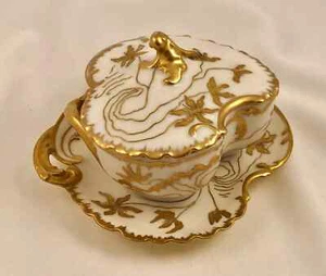 Havialnd Limoges Covered Dish & Underplate, Hand Painted, Nouveau - Picture 1 of 11