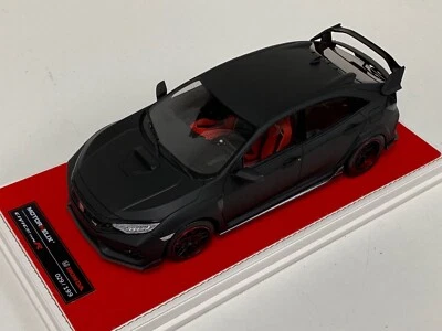 1/18 MotorHelix Honda Civic Type R LHD in Matt Black Customized Red Base - Image 1 of 4