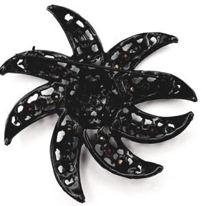 Broche Flor Remolino Japonés Negro LJM De Colección - Imagen 1 de 11