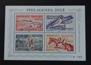 France bloc feuillet philagenda 2024 neuf luxe ** ( SANS AGENDA ) JO 1952 RARE - Imagen 1 de 1