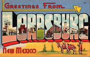Cartolina saluto da Lordsburg New Mexico lino lettera grande timbro postale 1946 - Foto 1 di 2