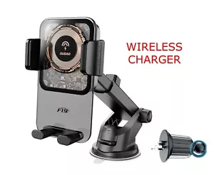 Car Phone Holder F19 WIRELESS 15W Fast Charger For Windscreen Dashboard Air Vent - Picture 1 of 19