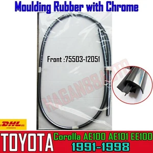 FOR TOYOTA COROLLA AE100 AE101 EE100 1991-98 FRONT MOULDING RUBBER WITH CHROME - Picture 1 of 4