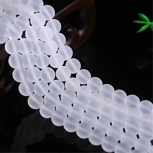 1pcs 4mm Frosting white crystal loose beads 15 inches mala yoga natural Ruyi