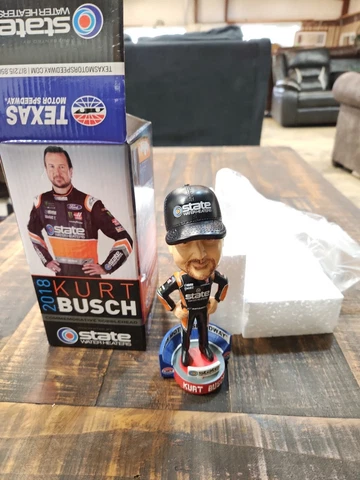 NASCAR 2018 Kurt Busch TMS Commemorative Bobblehead. Condition is New Cover