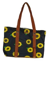 Simply Southern Sunflower Utility Beach Tote Plastic lined Flaws see pics AS IS - Picture 1 of 17