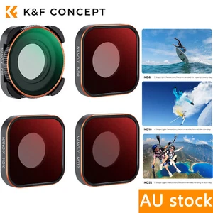K&F Concept 4-Pack Lens Filter Kit ND8 ND16 ND32 CPL for GoPro Hero 9/10/11/12 - Picture 1 of 8