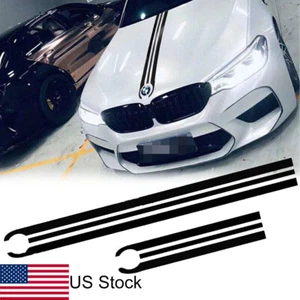 For BMW 1 3 4 5 X3 X5 X6 M3 M4 M5 M6 Black Bumper Bonnet Rear Trunk Decals 2Pcs - Picture 1 of 9