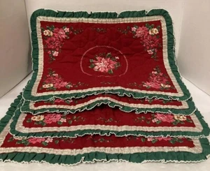 Vintage 4er Set Weihnachten Weihnachtsstern Halloween Orange Urlaub Tischsets 2-seitig - Bild 1 von 10