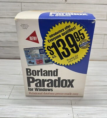 Borland Paradox 1.0 for Windows 3.1 Complete in Big Box - F2 - Image 1 of 4