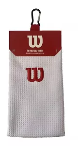 Wilson Microfiber Waffle Tri-Fold Towel (White, 16" x 21") Golf NEW - Picture 1 of 3