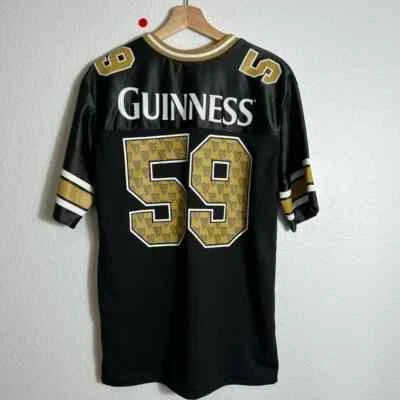 Camiseta de futebol vintage Guinness Irish Stout Beer masculina tamanho M ouro preto 59 - Imagem 1 de 4