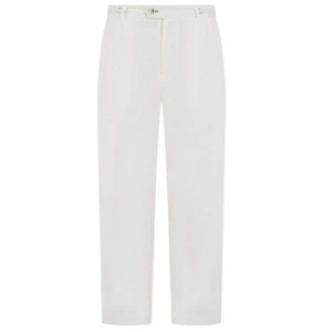 Sseinse Mens Trousers Linen Pantalaccio Tailored Regular Fit Pants in White - Picture 1 of 9