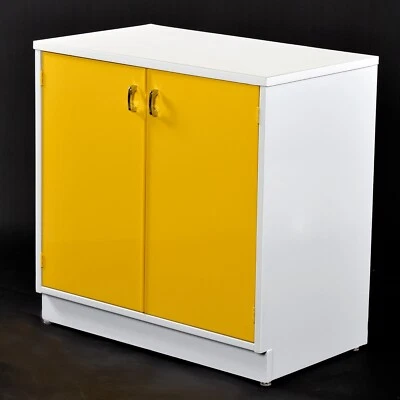 Restored 1970s Yellow and White Broyhill Chapter One Record Media Cabinet - Image 1 of 4