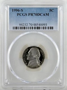 1996 S Jefferson CLAD Nickel PR 70 DCAM PCGS Top Grade Free Shipping - Picture 1 of 2