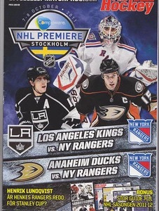 2011 STOCCOLMA SVEZIA NHL PRIMO PROGRAMMA NEW YORK RANGERS KINGS DUCKS - Foto 1 di 1