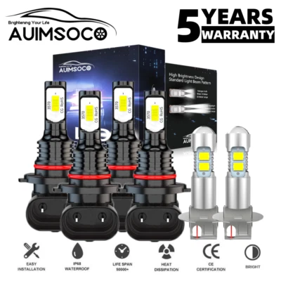 For Chevrolet C1500 C2500 C3500 1990-1998 LED Headlight + Fog Light Bulbs Combo - Image 1 of 4