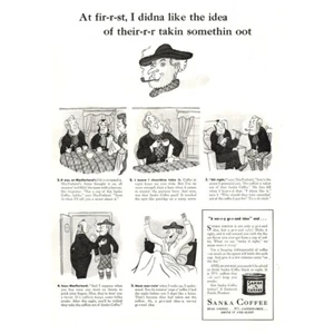 1937 Sanka Coffee: At Firrst I Didna Like the Idea Vintage Print Ad - Picture 1 of 1