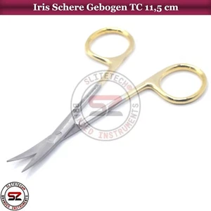 IRISSCHERE 11,5 cm Gebogen HARTMETALL TC Chirurgische Schere IRIS Fadenschere OP - Bild 1 von 5
