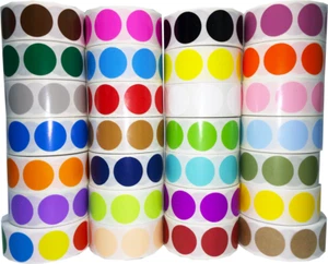 Pegatinas de puntos de color circular | 1" pulgada redonda | paquete de 500 | elige un color - Imagen 1 de 66