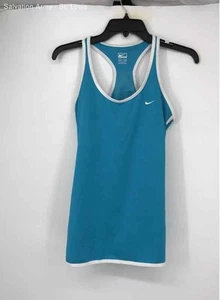 Nike Womens Sky Blue White Scoop Neck Athletic Pullover Tank Top Size Medium - Picture 1 of 7