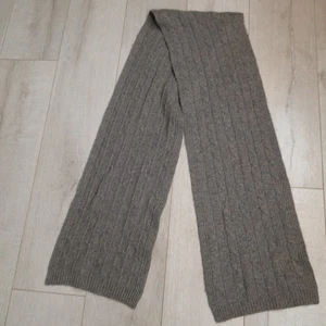 Brooks Brothers Gray Cable Knit pure cashmere Scarf Unisex - Picture 1 of 8