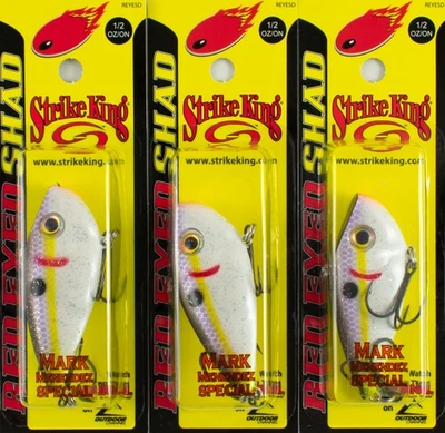 (LOTE DE 3) STRIKE KING RED EYE SHAD 1/2 OZ REYESD12-MM3 SEXY ROCK STAR B8110 Foto 1 de 3