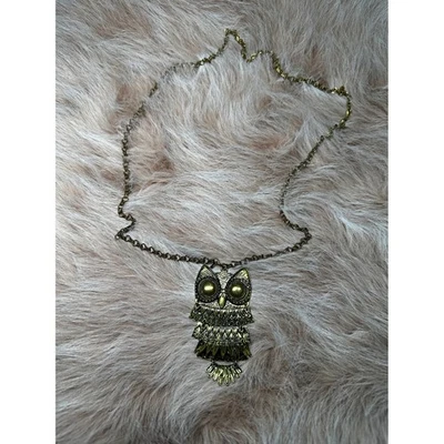Vintage Style Bronze Owl Pendant Bohemian Necklace Chain Statement Jewelry Foto 1 de 4
