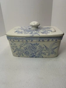 Burleigh Asiatische Fasane Blau Butterdose England Landhaus Shabby Landhaus - Bild 1 von 12