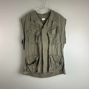 Military Jacket Army Green 60s Vintage OG 107 Poplin Slant Pocket Vietnam M Shrt - Picture 1 of 9