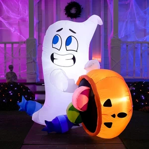 5 FT Tall Halloween Inflatable Outdoor Decorations, Halloween Ghost Blow up Yard - Picture 1 of 8