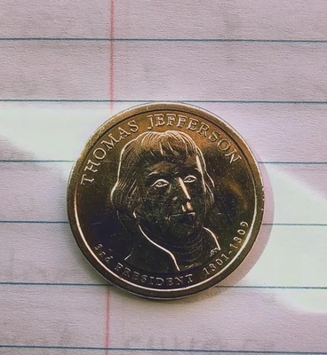 thomas jefferson  Dollar coin - Image 1 of 2