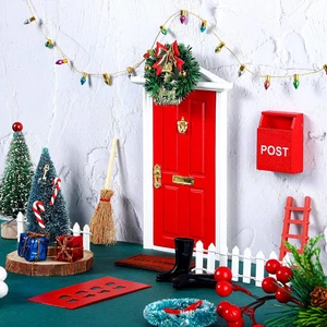 20 Pcs Christmas Elf Fairy Doors Decorations Enchanted Elf Doors Tiny Outdoor Xm - Picture 1 of 12