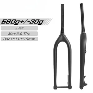 29er Carbon MTB Boost 110*15mm Hard Fork Disc Brake Tapered Thru Axle Rigid Fork - Picture 1 of 31