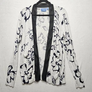 Simply Vera Vera Wang Sweater Womens Large Floral Open Cardigan Lightweight Pull - Picture 1 of 7