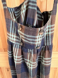 Plaid Print Pinafore Dress/Skirt Size M Romwe - Picture 1 of 4