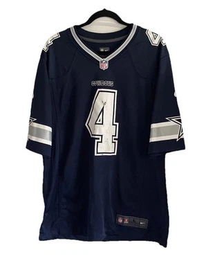 Camiseta Dak Prescott #4 Para Hombres Talla L Azul Cosida NFL Fútbol Dallas Cowboys QB Foto 1 de 4