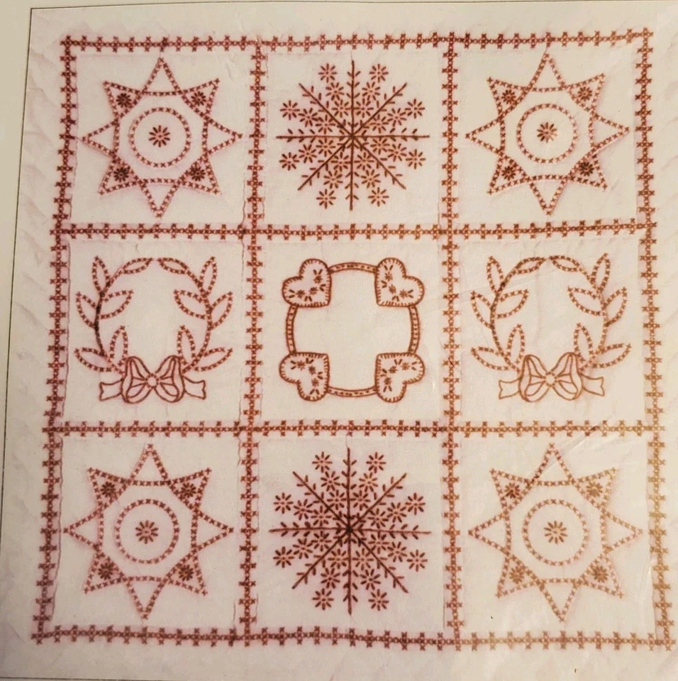 Jack Dempsey Lap Or Wall NeedleArt Quilt Blocks Stamped Squares  - Image 1 of 3