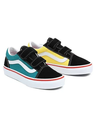 VANS Old Skool V - Color Block Kids Skate Shoes Black Multi - Image 1 of 4