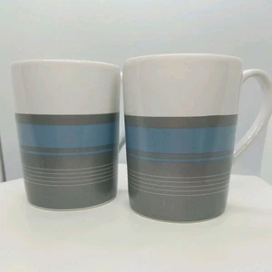 Nautica West End Coffee Mug Slate Blue Set of 2 Dishwasher Microwave Safe - Picture 1 of 8